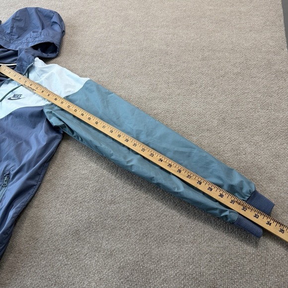 Nike Windrunner Jacket Mens Small Blue Green Hooded Full Zip Lightweight - Picture 5 of 12